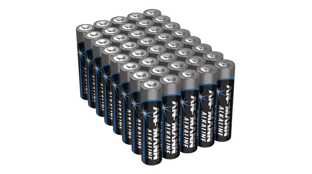 Primary Battery, Alkaline, AAA, 1.5V, Standard, Pack of 40 pieces