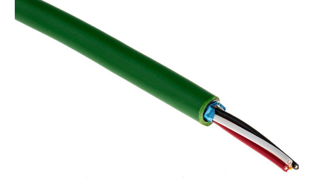 Meeraderige kabel PVC 2x2x0.5mm² Blank koper Groen 100m