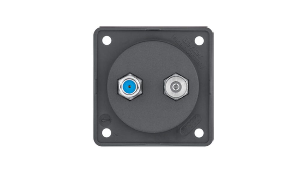 Aerial TV / SAT Wall Outlet Matte INTEGRO IEC (Coaxial) / F Connector Flush Mount Anthracite