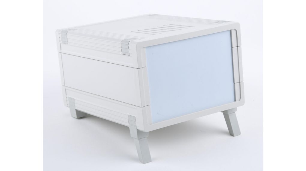 Plastic Enclosure with Air Vents, ABS, 158x199x108mm, Light Grey
