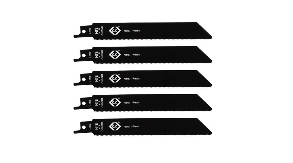 Reciprocating Saw Blade, 150mm, Teeth per Inch 18, Pack of 5 pieces