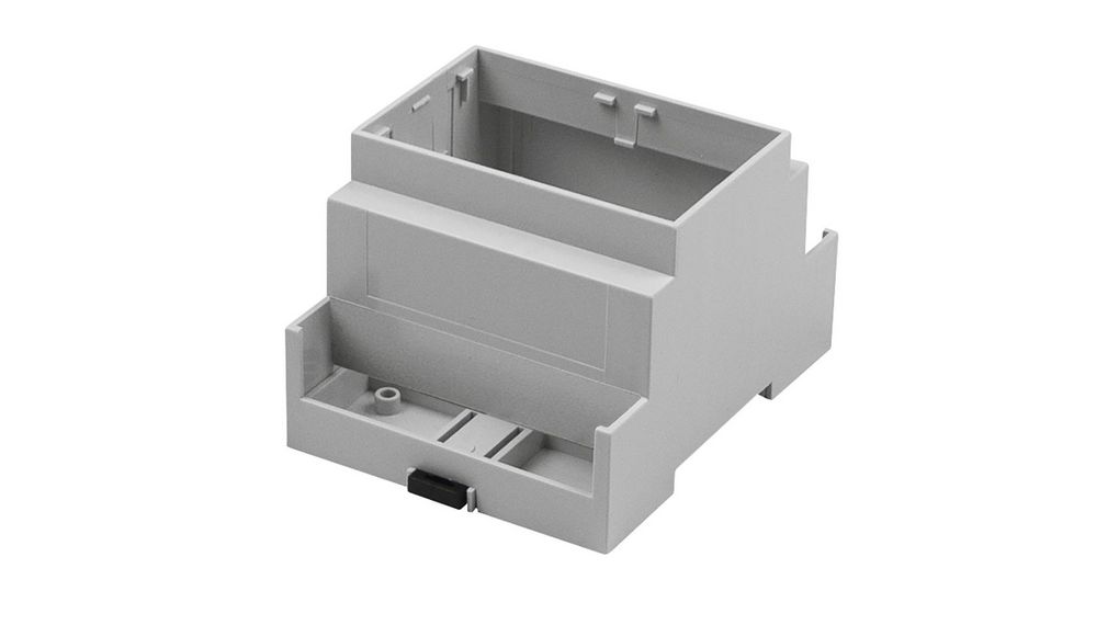 DIN Rail Module Box Size 4 Open Top Extended Walls Sides Open CNMB 90x71x58mm Light Grey Polycarbonate IP20