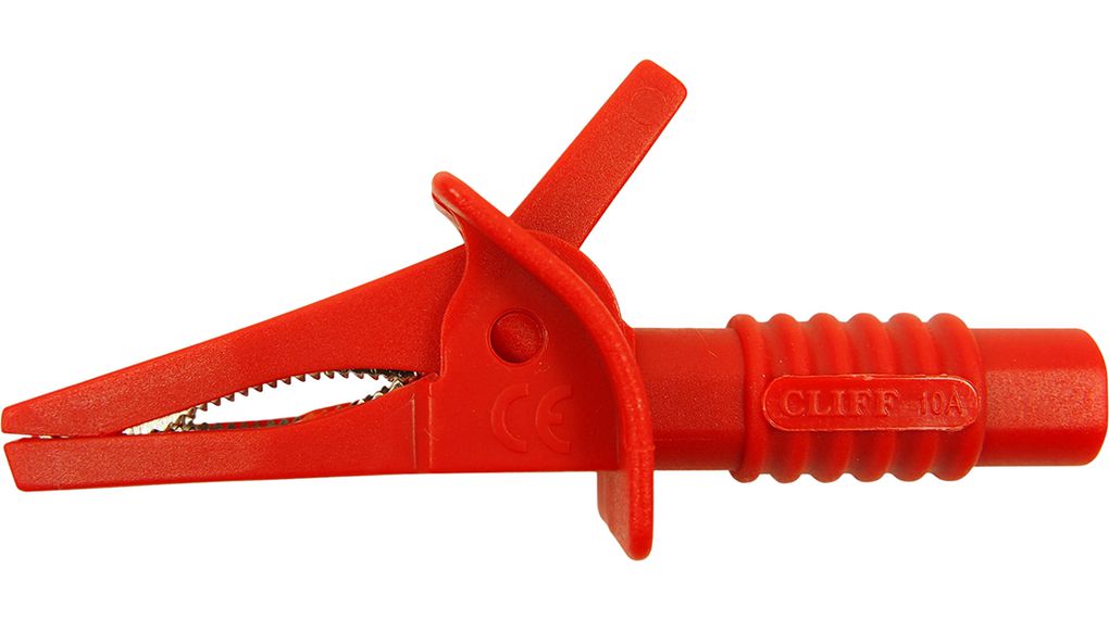 Crocodile Clip with 4mm Socket 1kV 20A Red