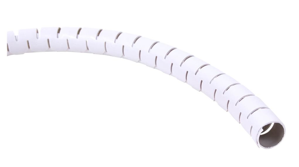 Cable Spiral Wrap Tubing, 25 ... 25mm, Polyvinyl Chloride (PVC), 20m, White