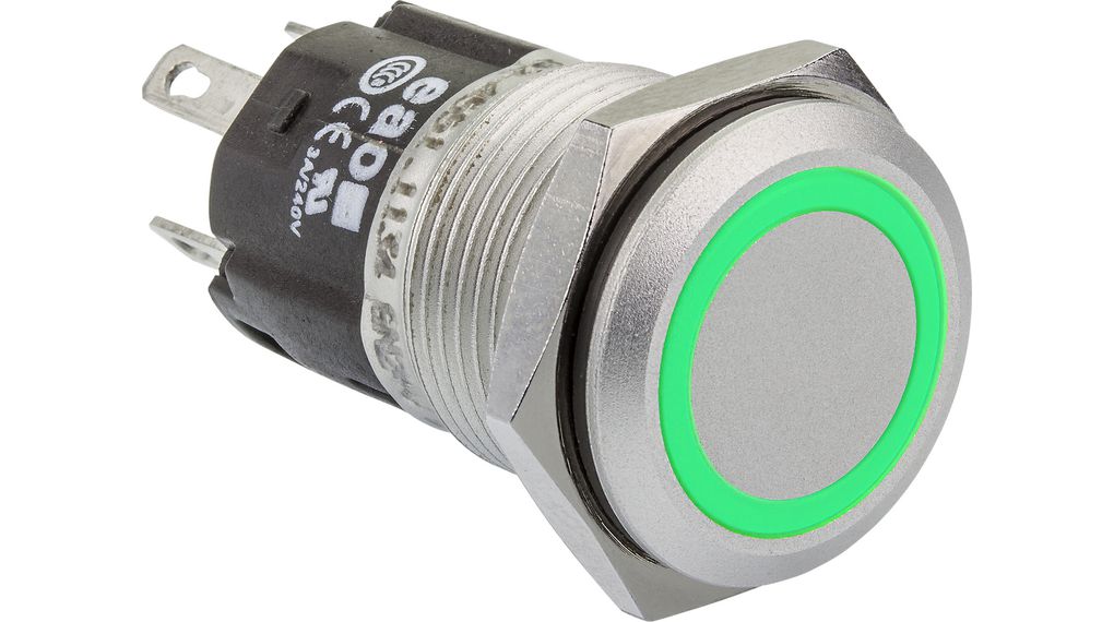Bouton lumineux Fonction momentanée 3 A 240 V 1CO IP65 / IP67