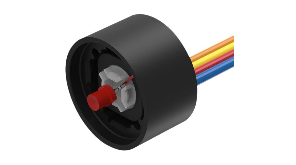 Spínací prvek, červený, 1NO, 100mA, Rovný páskový kabel