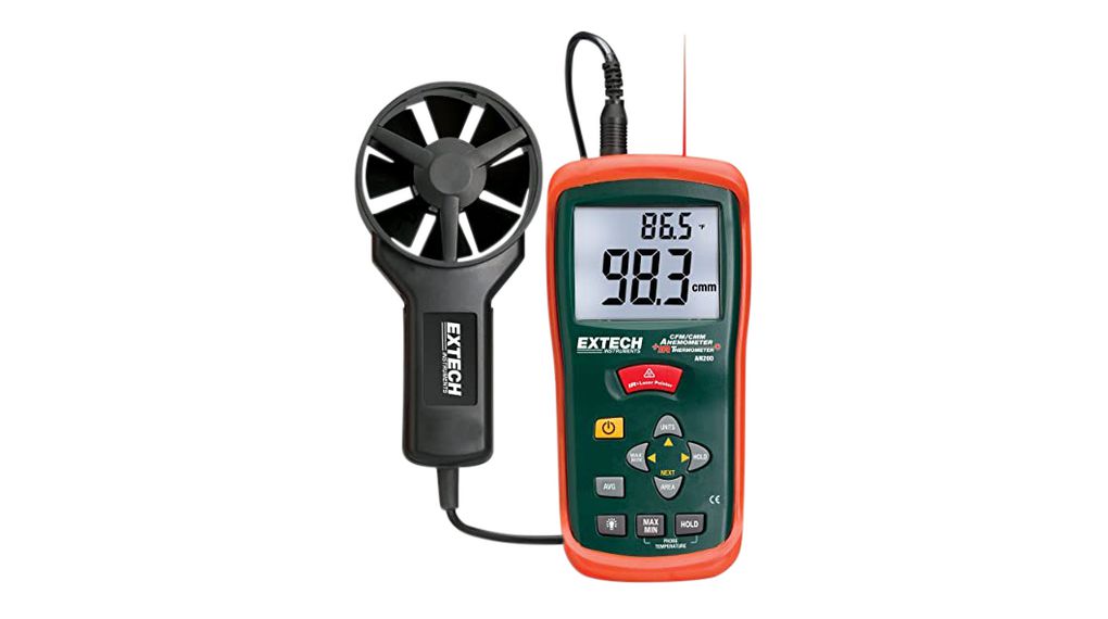 Thermo-Anemometer with IR Thermometer, 0.4 ... 30m/s, -50 ... 260°C