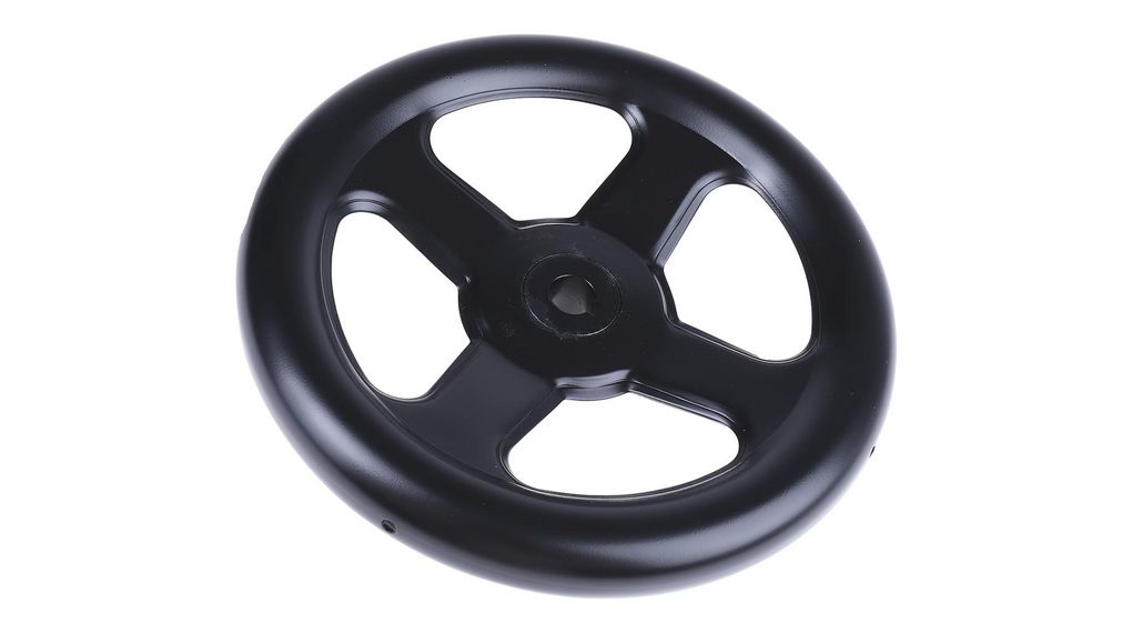 Black Steel Hand Wheel, 200mm diameter