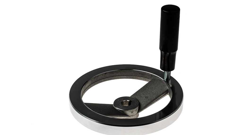 Silver Die Cast Aluminium Hand Wheel, 160mm diameter