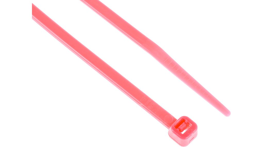 Cable Tie, 203mm x 3.6 mm, Pink Nylon, Pk-100, Paket med 100 delar