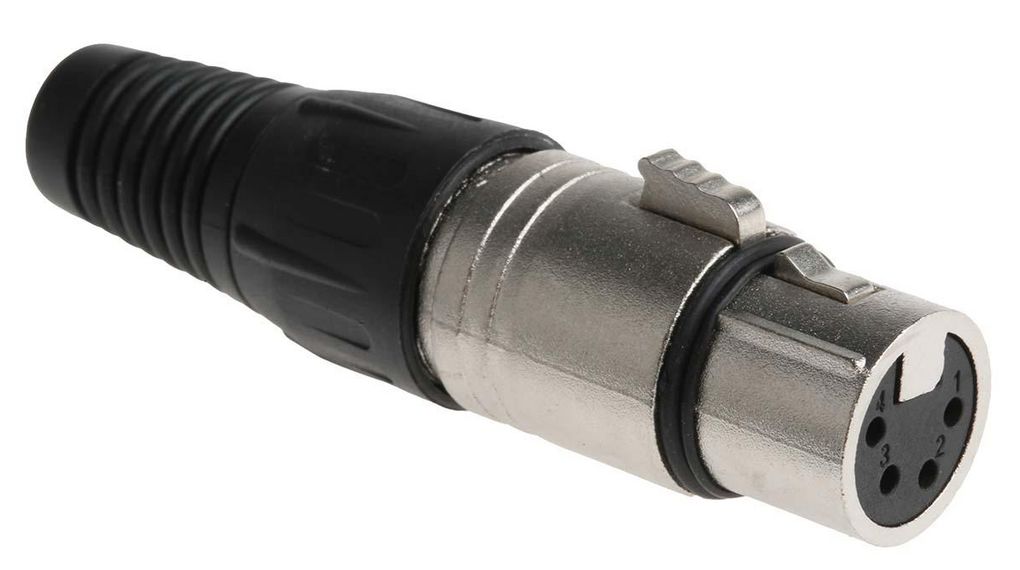 Cable Mount XLR Connector, Female, 4 Way