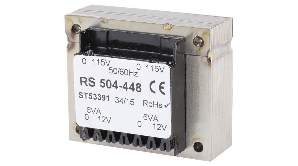 12V ac 2 Output Through Hole PCB Transformer, 12VA, 115 VAC, 24 VAC, 12VA