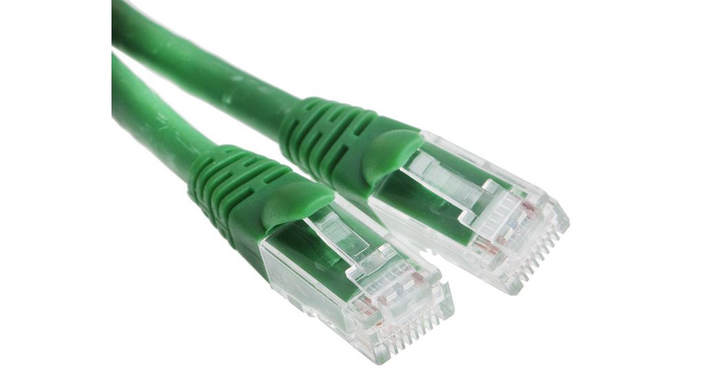 2m Cat6, Green RJ45 to Male RJ45 Male, U/UTP Unshielded, Terminated PVC Sheath