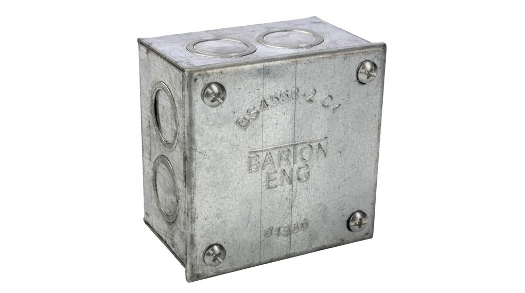 Steel Galvanised Square Adaptable Box, 75mm x 75mm x 50mm, Size:20/25mm