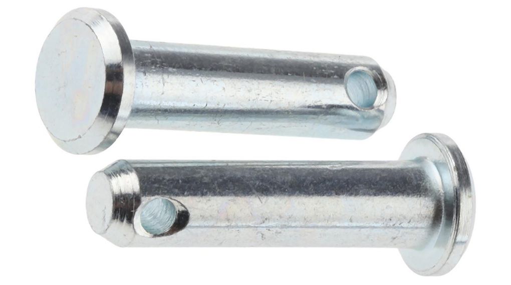 19.05mm Bright Zinc Plated Steel Clevis Pin, 4.76mm Diameter, Paket med 15 delar