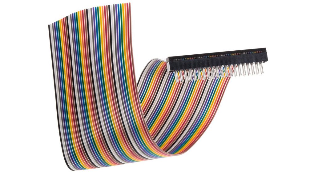 Ribbon Cable, Cores - 40, Pitch Spacing - 2.54mm, 425V, 250mm, Grey