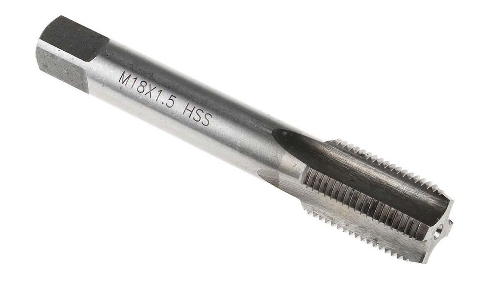 Threading Tap HSS 1-Piece 1.5mm Pitch Metric Fine Standard M18 Thread