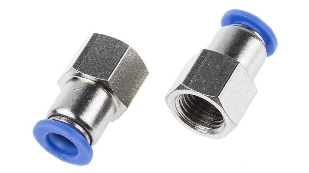 Straight Threaded Adaptor, R 1/4 to Push In 8 mm, Threaded-to-Tube Connection Style
