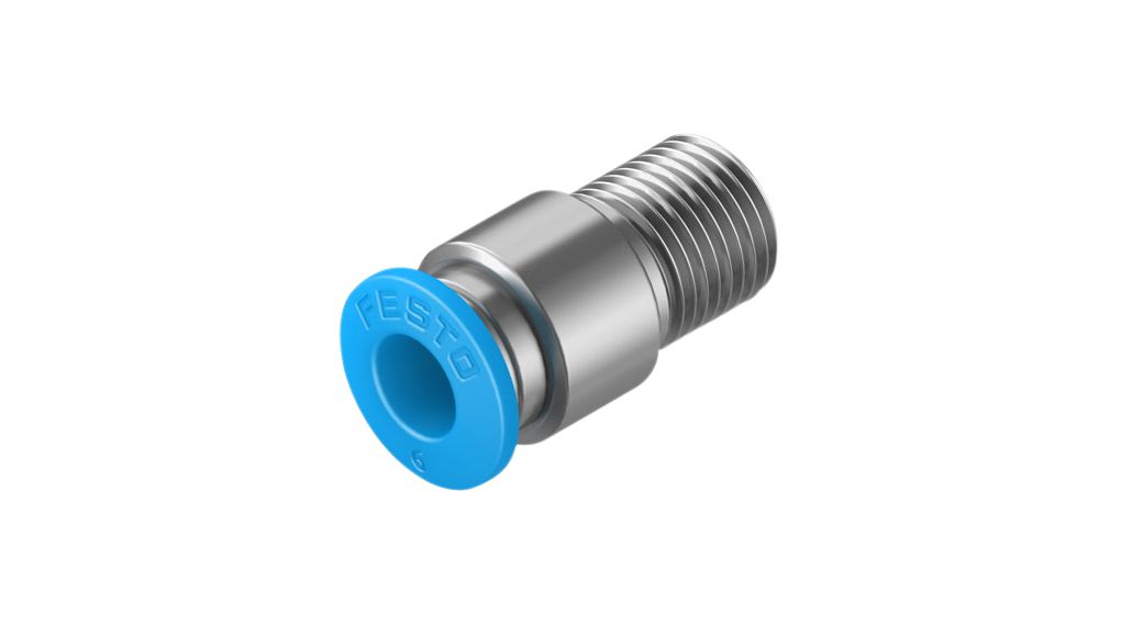 QS-1/8-6-I | Festo Fitting, Compressed Air, Brass, 22.1mm, R1/8, Male ...