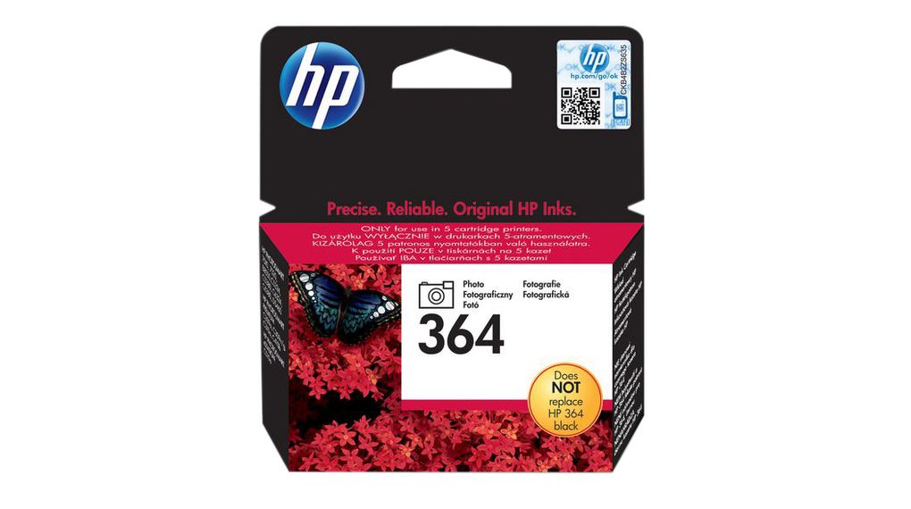 CB317EE#BA1 Hewlett Packard Ink Cartridge, 364, 130 Sheets, Black Distrelec International