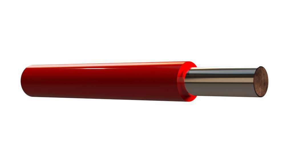 Ovíjený drát Postříbřená měď 0.2mm² Červená 100m