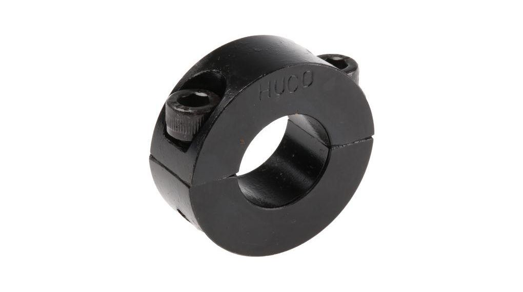 Shaft Collar Two Piece Clamp Screw, Bore 20mm, OD 40mm, W 15mm, Steel