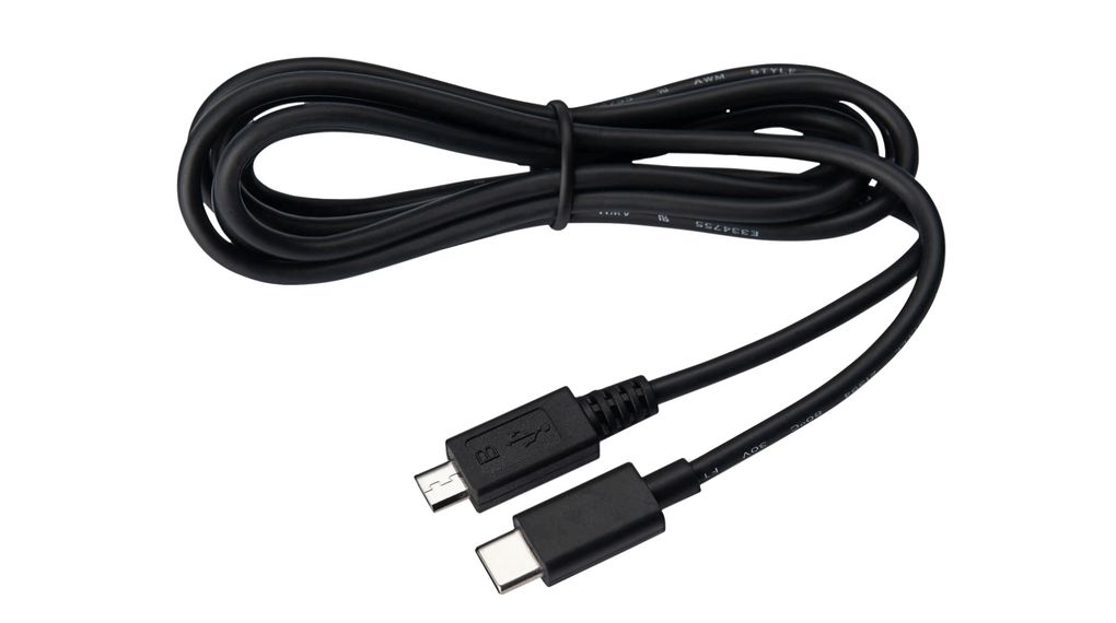 Headset Cable, USB-C Plug - USB Micro-B Plug, 1.5m, Black