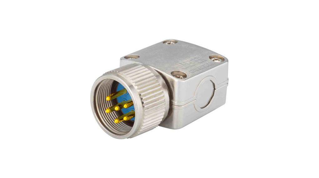 Jaeger 12 Way Cable Mount MIL Spec Circular Connector Plug, Pin Contacts, MIL-DTL-5015