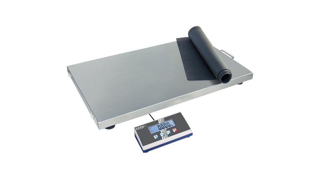 Balance, acier inoxydable, Plate-forme, 500 x 950mm, 150kg, LCD rétroéclairé