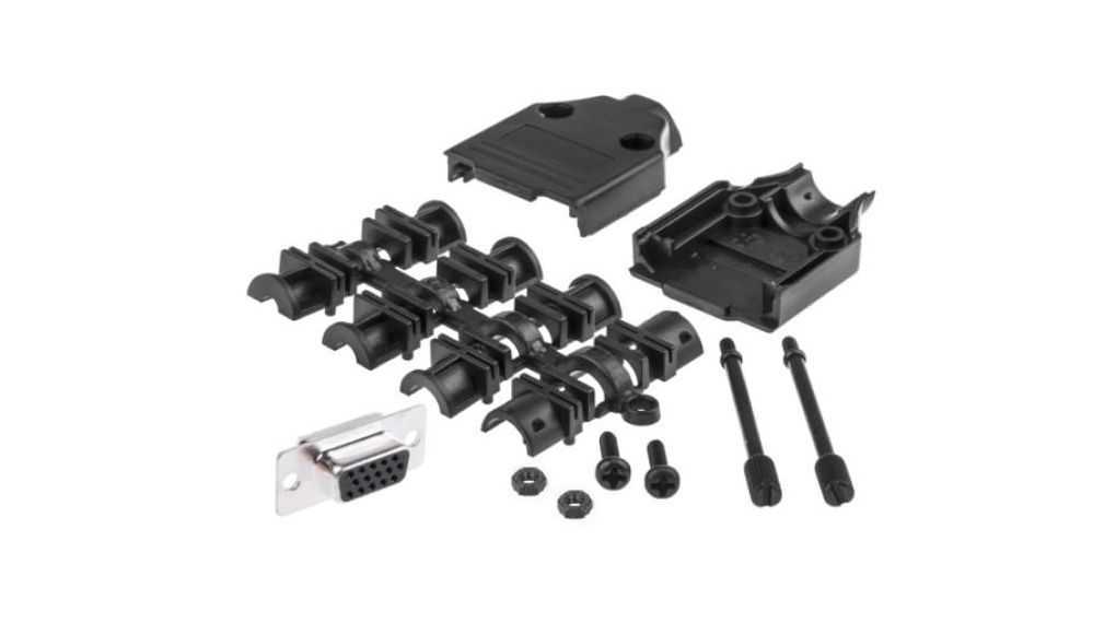 MHDTPPK9-HD15FS-K | MH Connectors D-Sub Connector Kit, DE-15 Socket ...