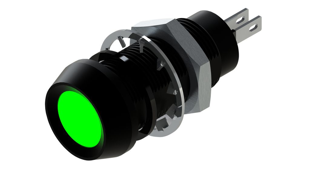 LED Indicator Green 12.7mm 6VDC 17mA