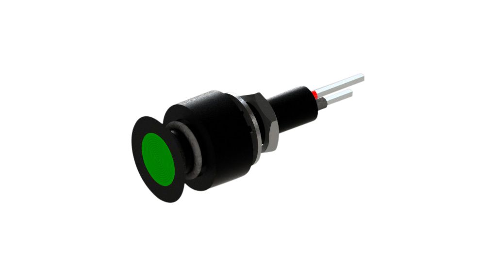 LED Indicator Green 6.1mm 28VDC 15mA