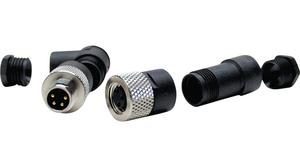 Circular Connector, M8, Socket, Straight, Poles - 3, Screw Terminal, Cable Mount