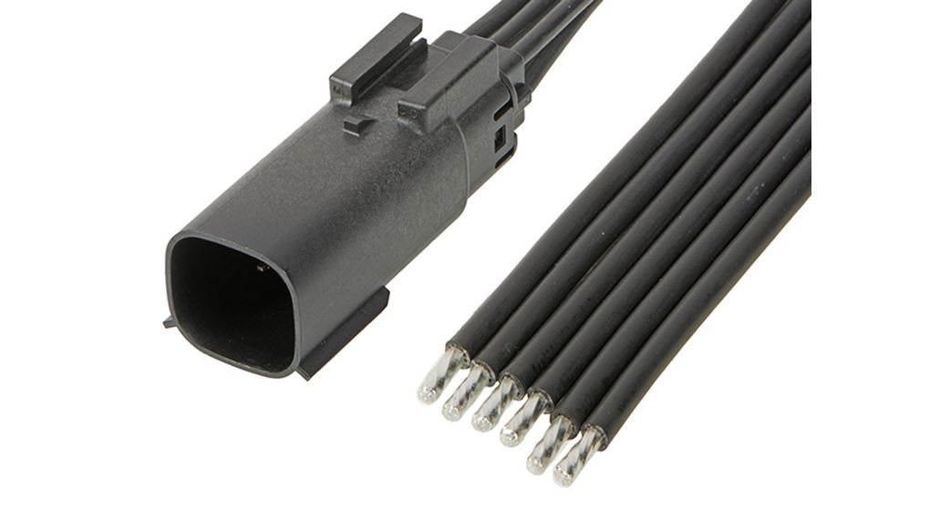 Câble confectionné, Fiche MX150 - Toron, 6 Positions, 300mm, Noir