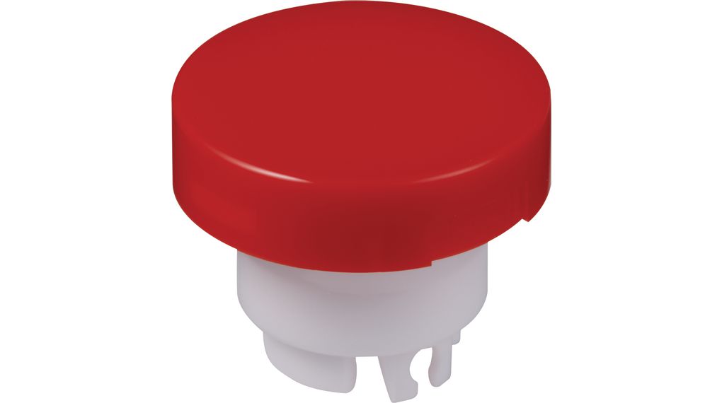 Switch Cap Round 15mm Red Polycarbonate NKK YB Series Pushbutton Switches