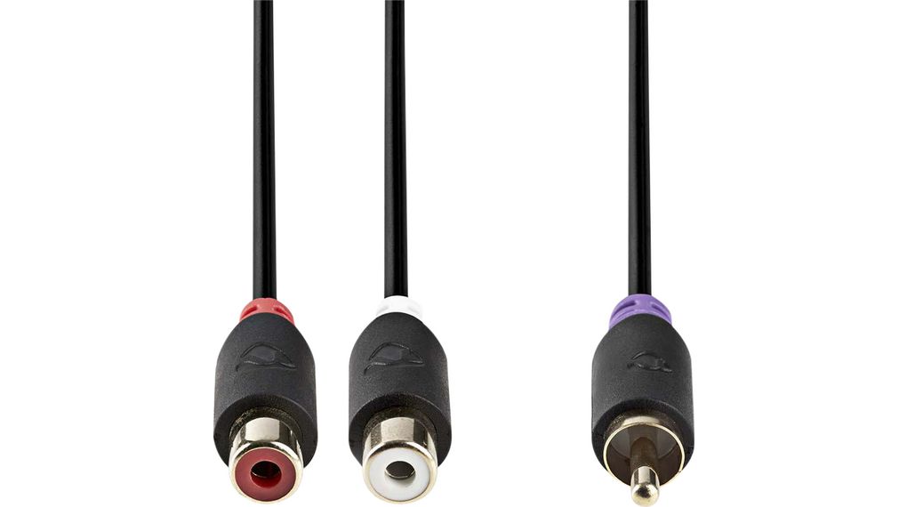 Subwoofer Cable, Mono, 2x RCA Plug - RCA Socket, 200mm