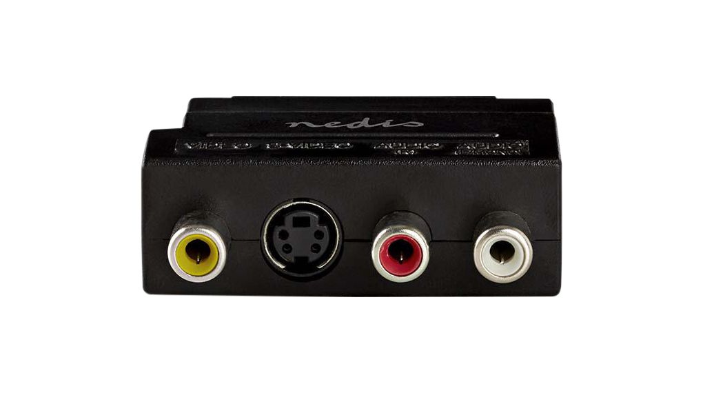Adapter, SCART Plug - S-Video Socket + 3x RCA Socket