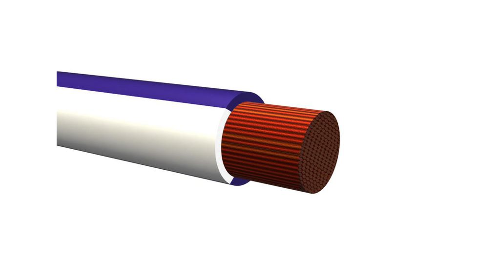 Stranded Wire PVC 0.75mm² Bare Copper Purple / White R2G4 100m