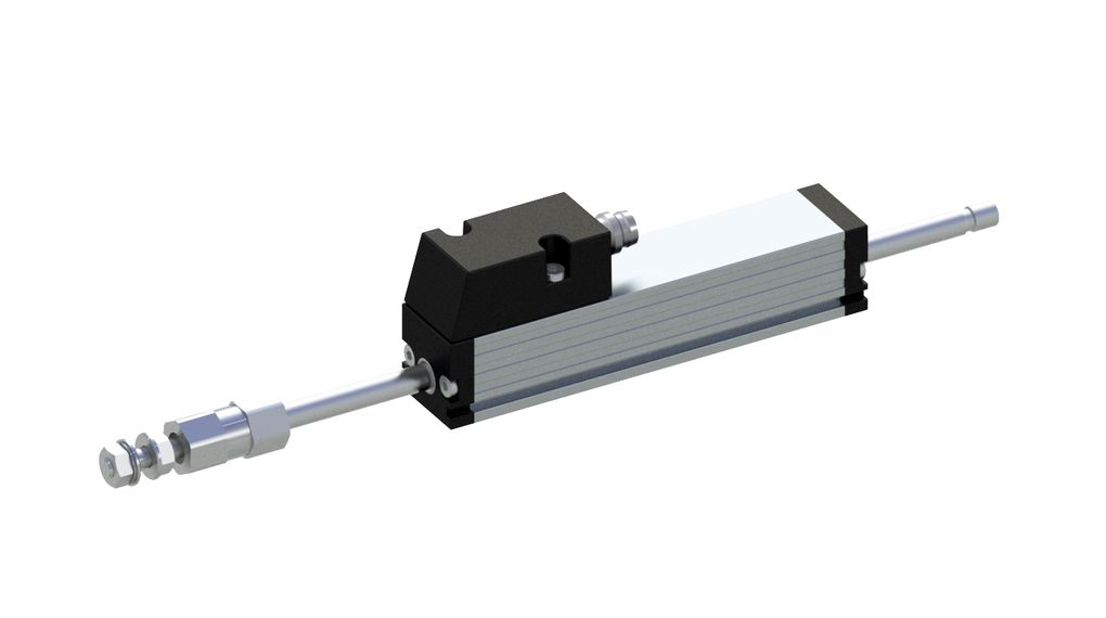 Spring-Loaded Linear Potentiometer Position Sensor Voltage Divider 10mm 0.25% 1kOhm Clamp Mount Connector, M8, 3-Pin TRS