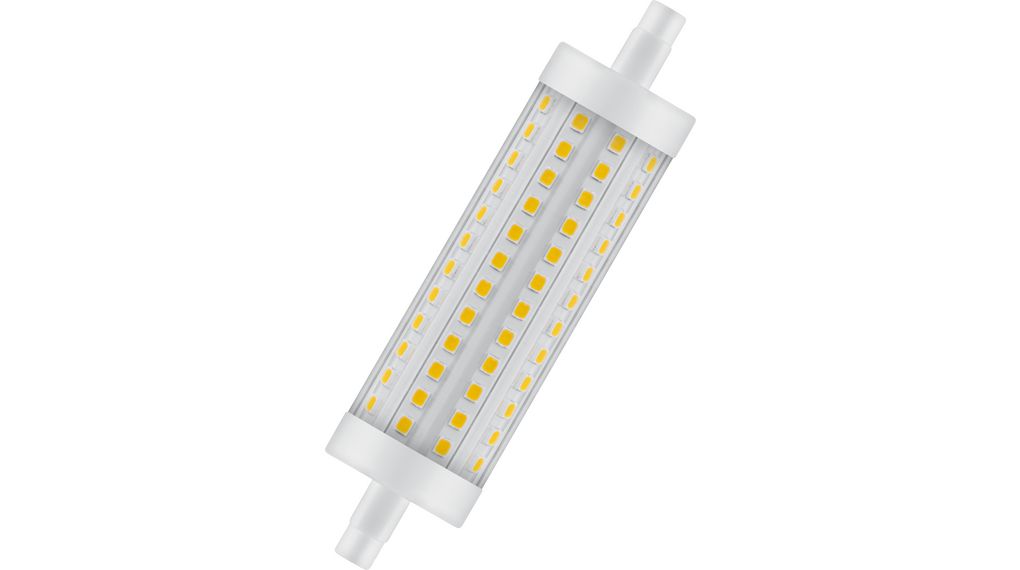 Dimbar LED-lampe med doble ender 15W, 230V, 2700K, 2000lm, R7s, 118mm