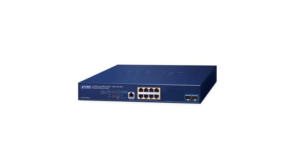 MGS-6311-8P2X | Planet PoE Switch, Layer 3 Managed, 10Gbps, 150W, RJ45 ...