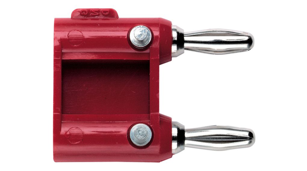 Prüfadapter 2x Bananenstecker 5 mm - 2x Bananenbuchse 4 mm 15A 5kVAC 39.3mm Rot