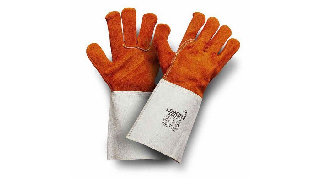 Lebon Protection ANTDI/15 Orange Leather Heat Resistant Gloves, Size 10