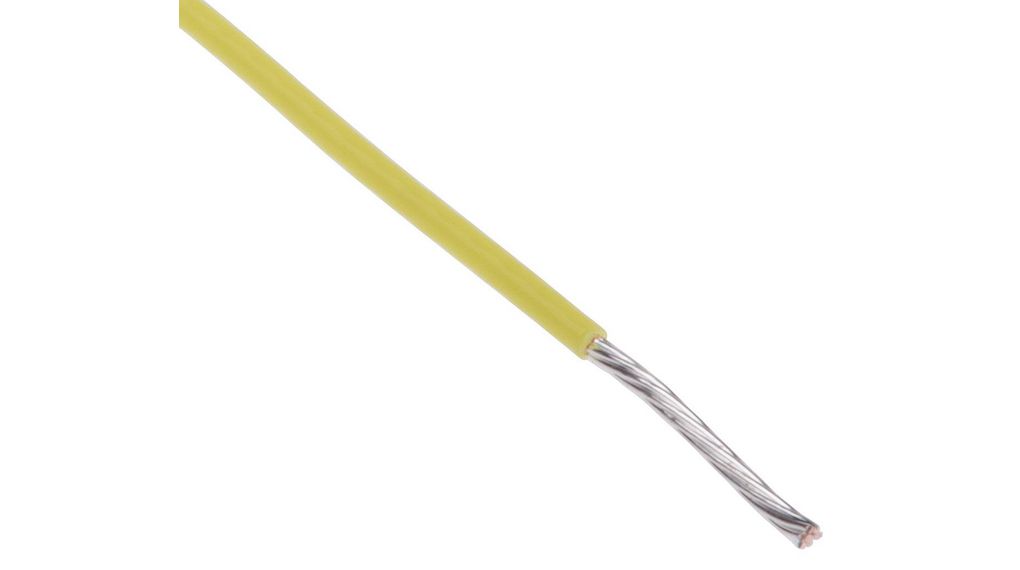 8417248 | RS PRO Yellow 0.22mm² Hook Up Wire, 24 AWG, 7/0.2 mm, 100m ...