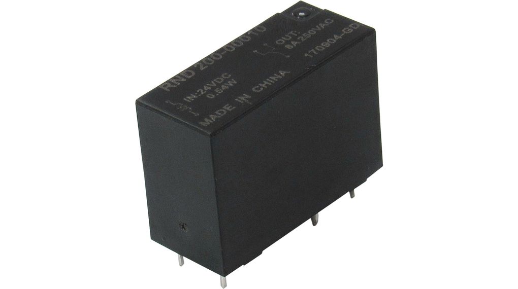 PCB-vermogensrelais 1CO 8A DC 24V 1.1kOhm