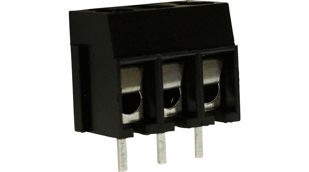 Wire-To-Board Terminal Block, THT, 5mm Pitch, Right Angle, Screw, Clamp, 3 Poles