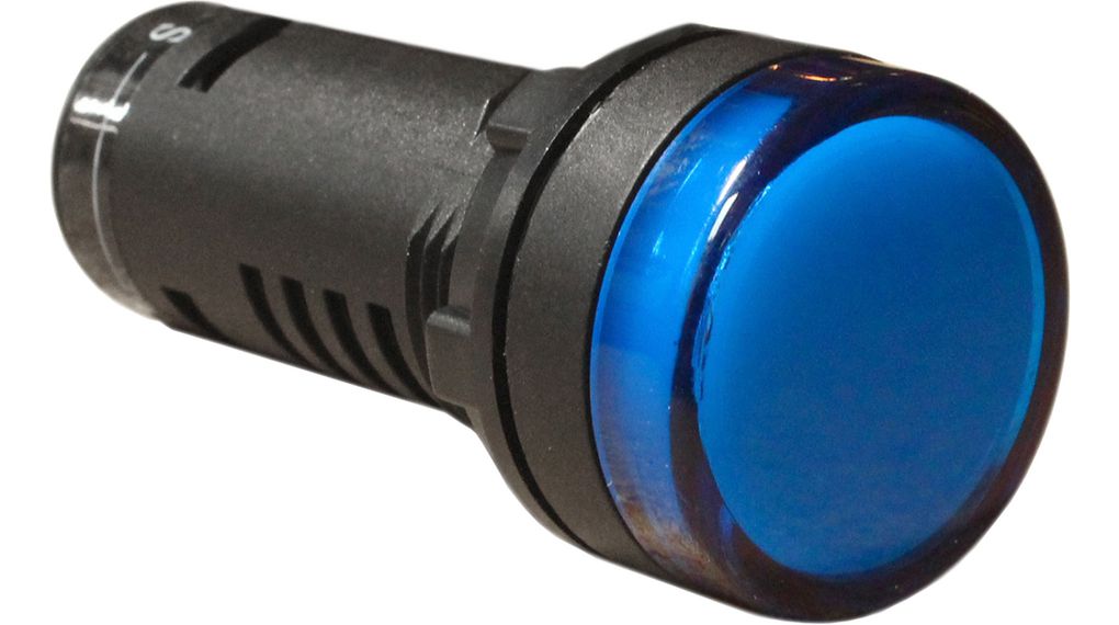 LED-controlelampje voor zelftestSchroef Vastgezet Blauw AC / DC 230V