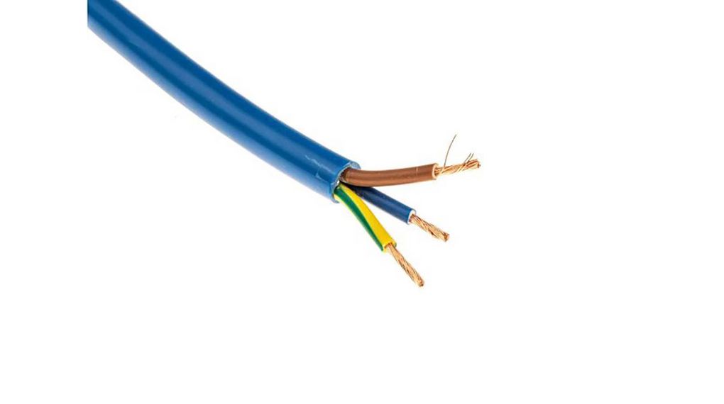 Napájecí kabel 3x 2.5mm² Žíhaná měď Nestíněné 500V 100m Modrá