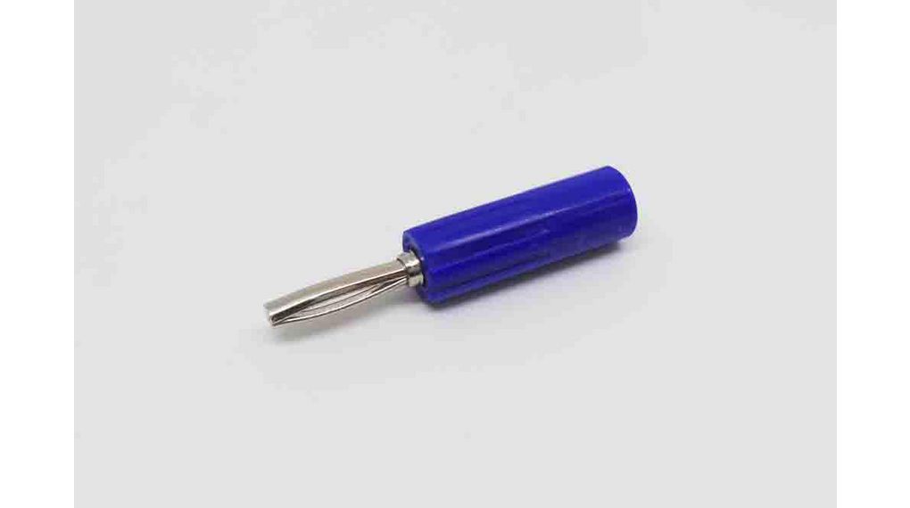 Banana Plug, Nickel-Plated, 50V, 10A, 50mm, Blue, Screw, Pack of 10 pieces