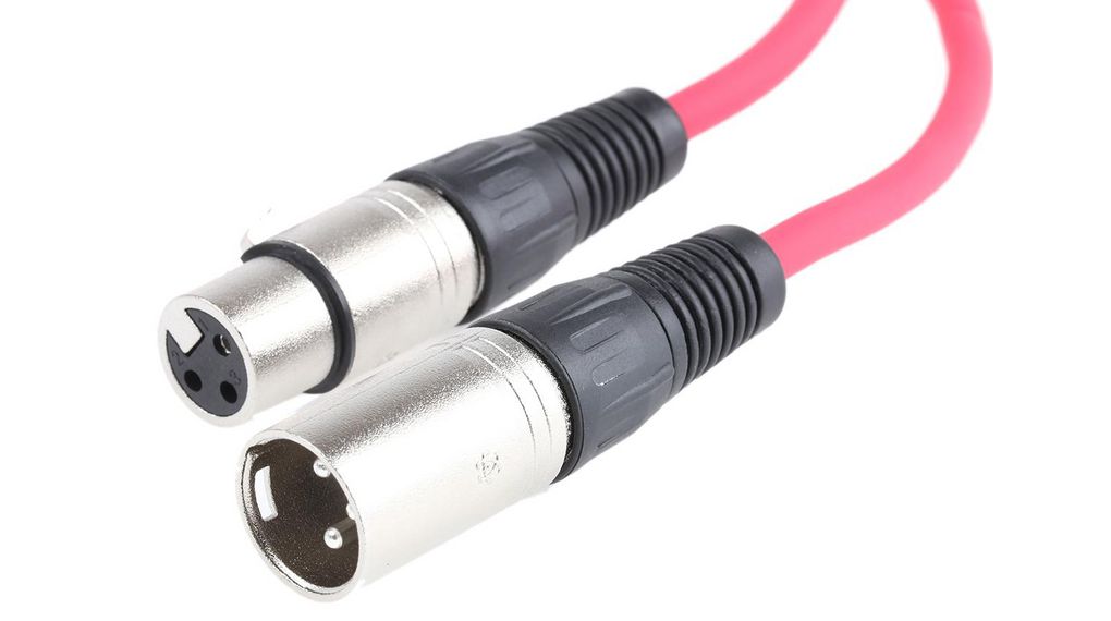 Audiokabel, Mikrofon, XLR-Buchse, 3-polig - XLR 3-Pin Plug, 1m